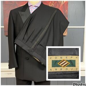 Joseph Abboud 👉Hole👈 Vintage Tuxedo Suit Men 40S Short Pleated Pants 36x30